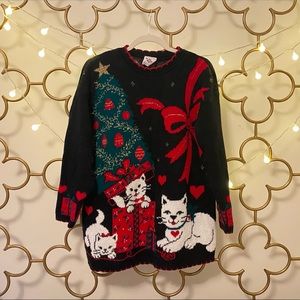 Vintage Cat Christmas Sweater